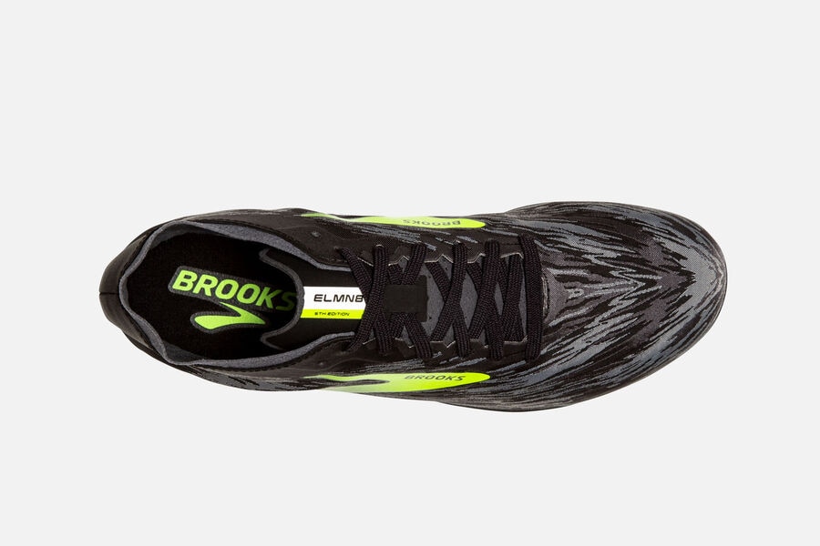 Brooks ELMN8 v5 Spikes Shoes - Mens - Black/Green - GM2931845